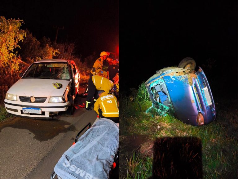 Colisão entre dois carros deixa dois feridos na BR-282, em Catanduvas