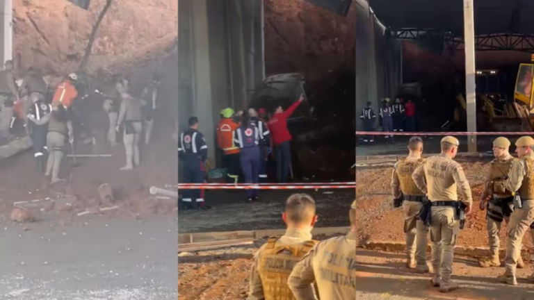 Tragédia em Caçador: Desabamento soterra três trabalhadores; há um morto e um desaparecido