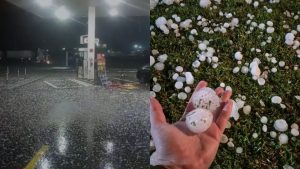 Temporal com granizo atinge Santa Catarina e provoca danos em residências