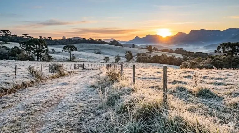 Frio intenso e geada atingem Santa Catarina nesta semana