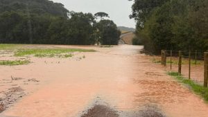 Chuva intensa provoca alagamentos, deslizamentos e transtornos em municípios do Meio-Oeste catarinense