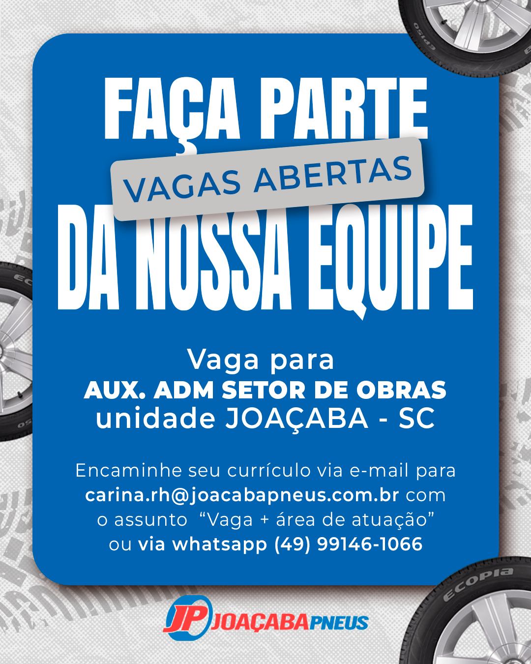 Auxiliar Administrativo Setor de Obras