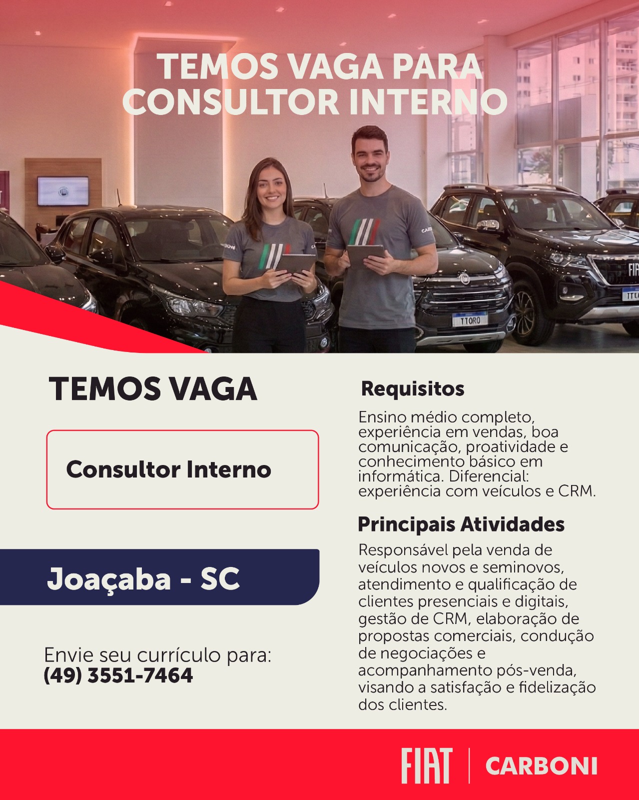 CONSULTOR DE VENDAS INTERNO