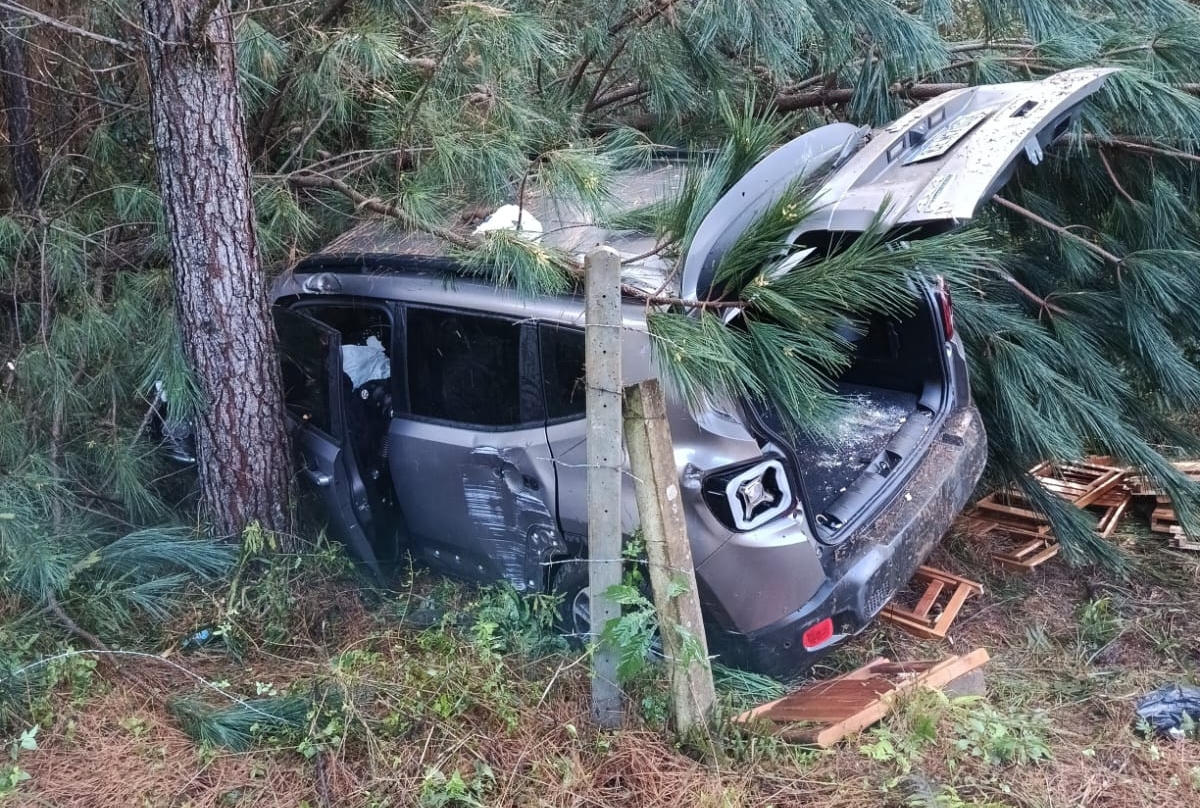 Carro colide contra árvore e deixa homem ferido na SC-350