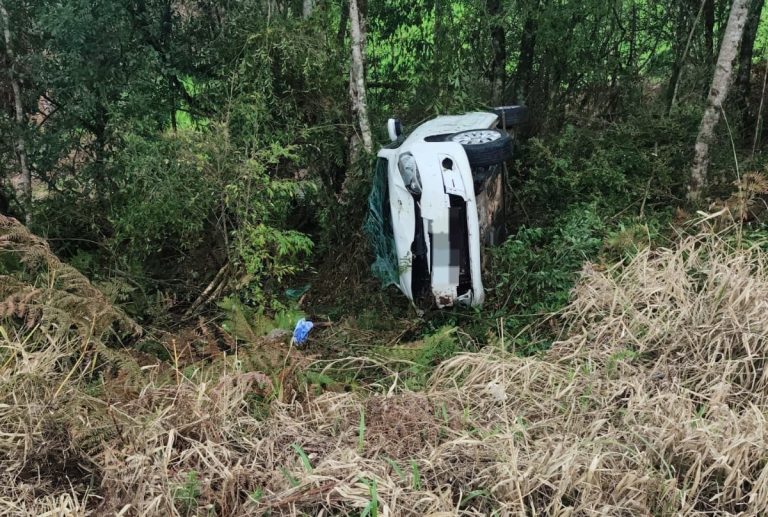 Motorista é socorrido após saída de pista e colisão contra árvore na SC-355