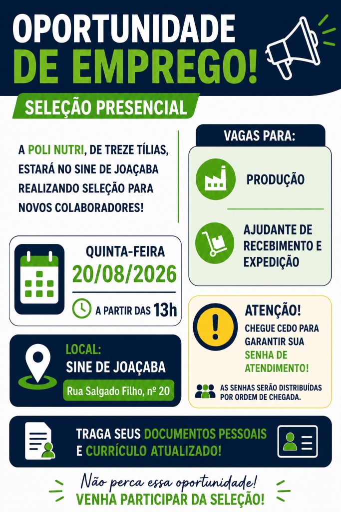 ALTERAÇAO DE DATA DA ENTREVISTA DA POLINUTRI para 20/08 quinta feira