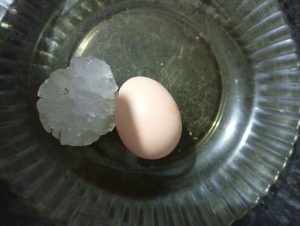 Granizo do tamanho de ovos é registrado no interior de Joaçaba