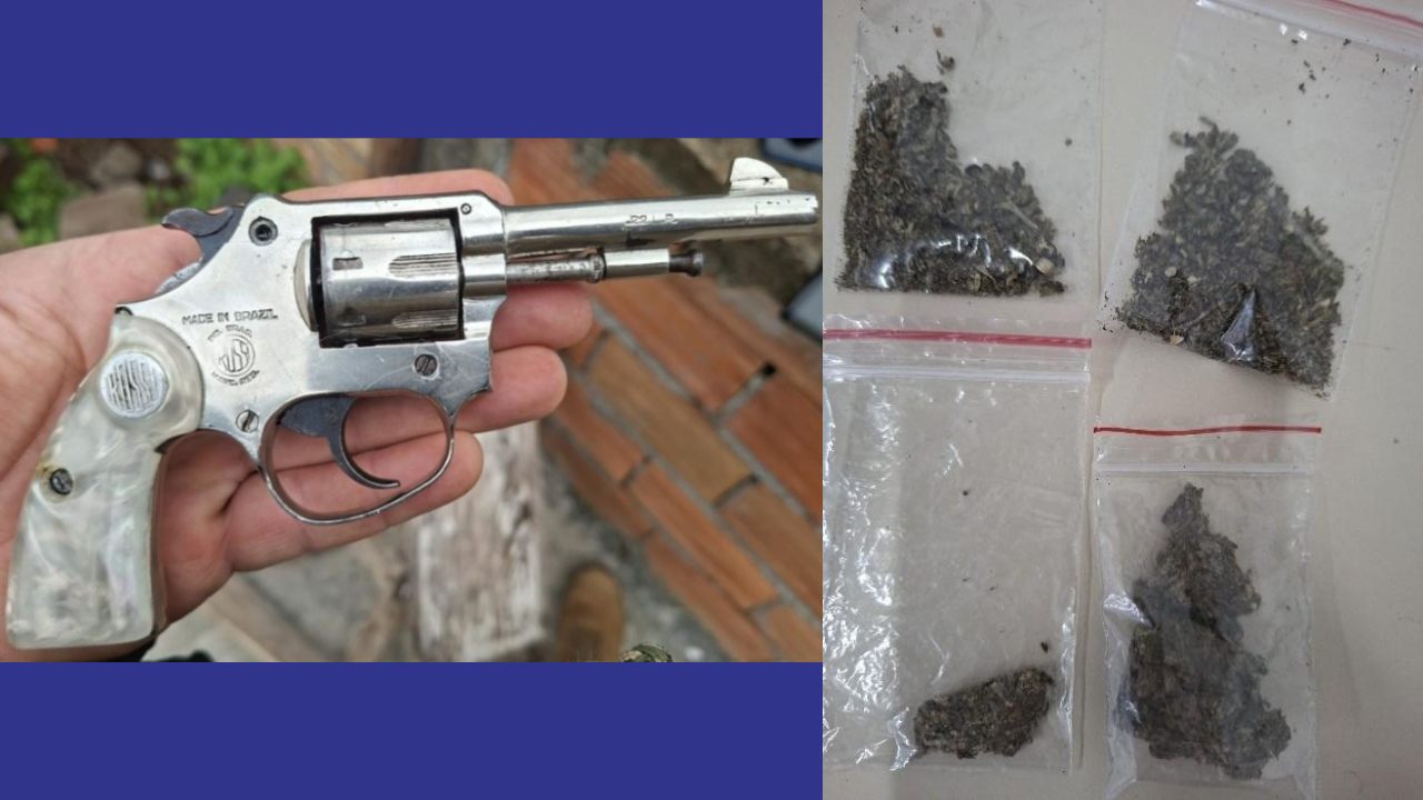 Polícia Militar apreende armas, drogas e 45 munições em Concórdia