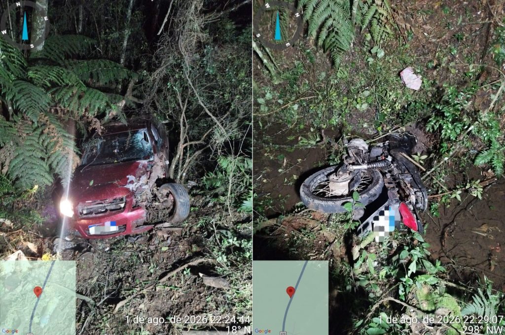Motociclista morre em colisão com carro na BR-470, em Campos Novos
