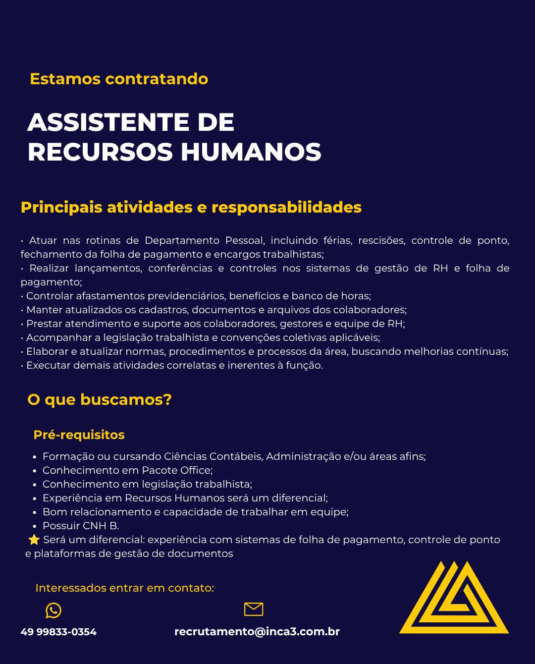Assistente de Recursos Humanos