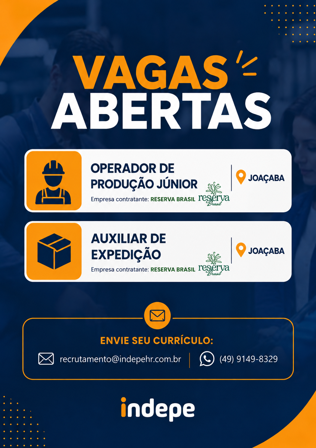 Operador de Produção Júnior e Auxiliar de Expedição