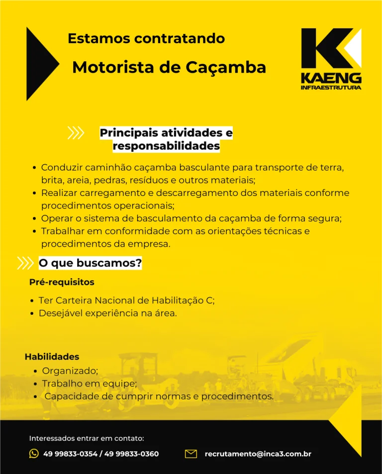 Motorista de Caçamba
