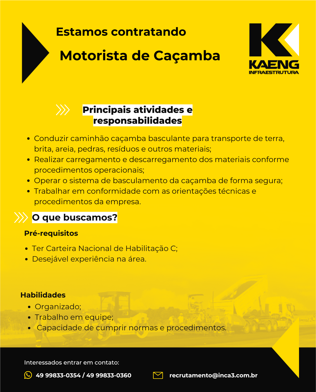 Motorista de Caçamba