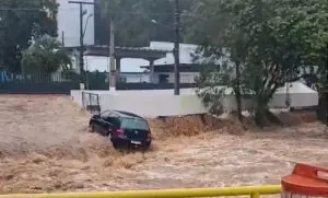 Após vídeo viralizar, campanha busca ajudar dono de Golf submerso no Rio do Tigre em Joaçaba