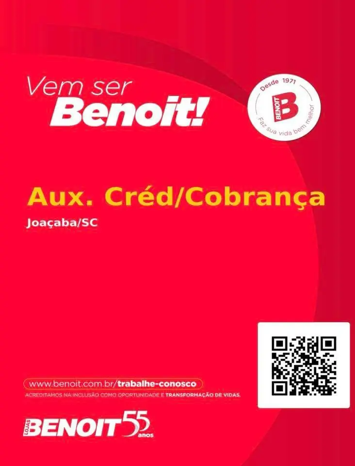 Lojas Benoit – aux. crédito e cobrança