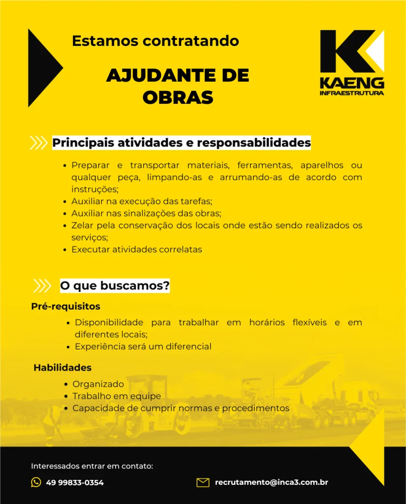 Ajudante de Obras