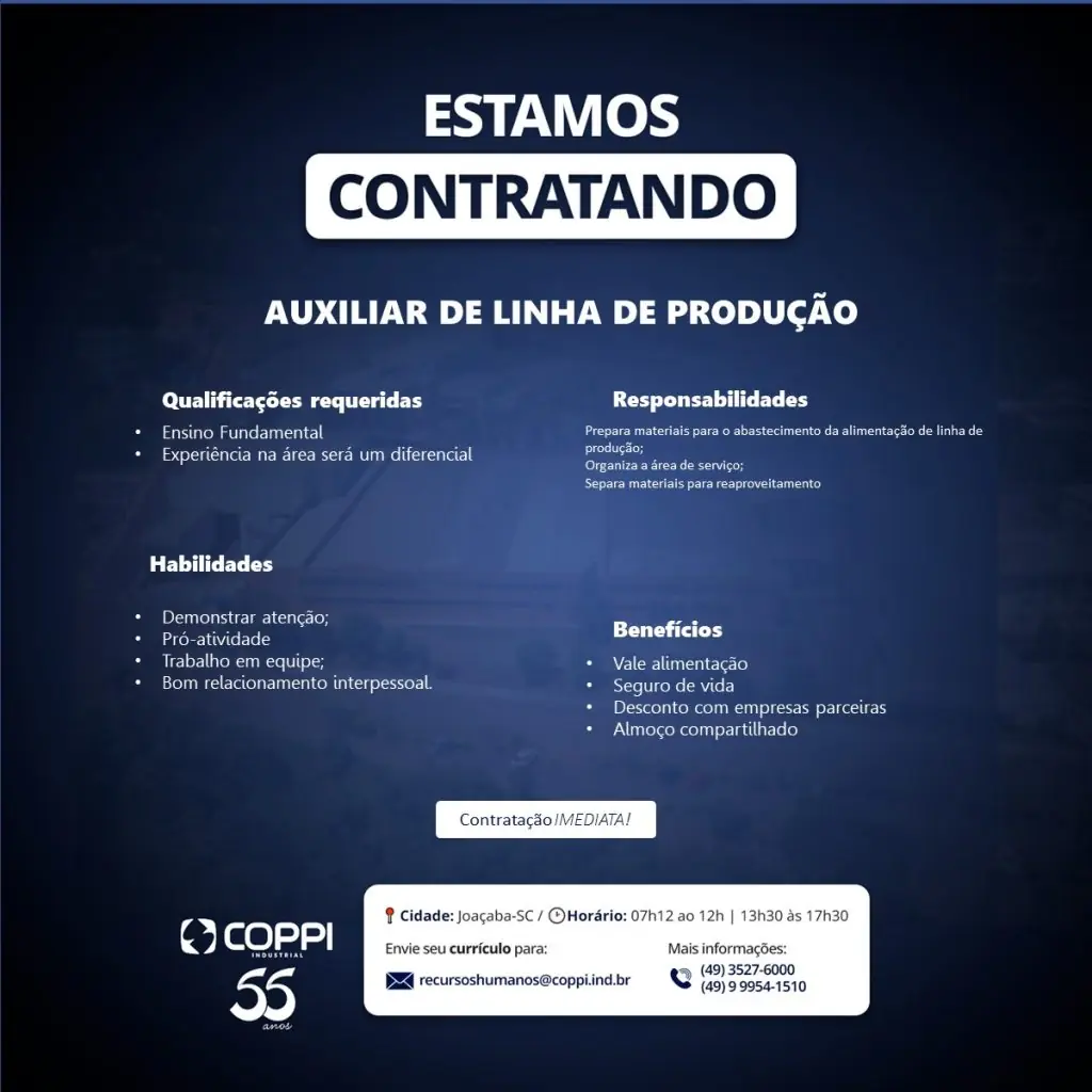Auxiliar de Linha de Produção
