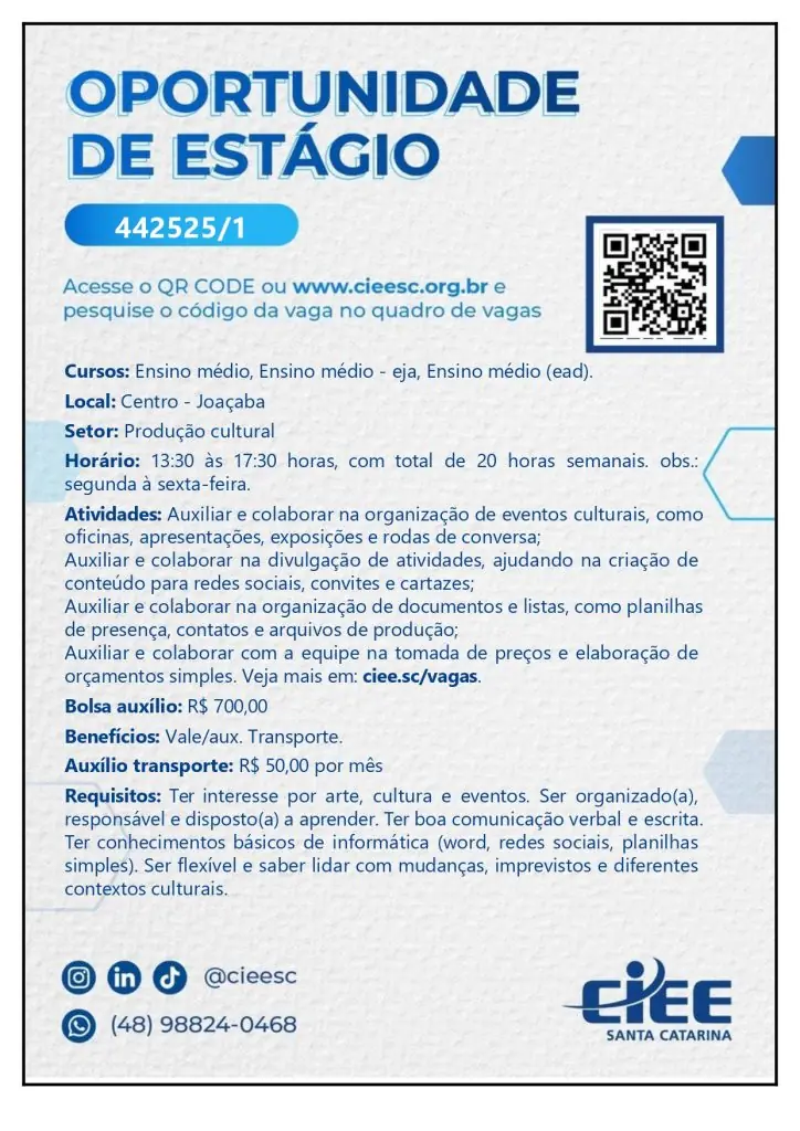 ESTÁGIO REMUNERADO – GRUPO TEJO JBA