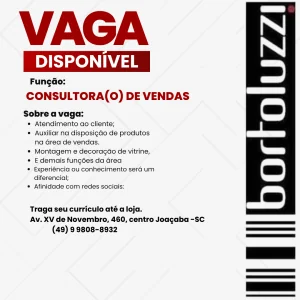 CONSULTORA(O) DE VENDAS