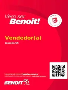 Lojas Benoit – Vaga vendedor(a)
