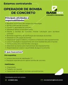 Operador de Bomba de Concreto