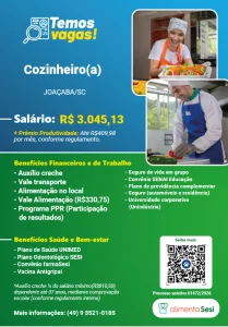 VAGA COZINHEIRO EM JOAÇABA