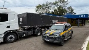 PRF apreende carreta com hormônios sintéticos e cosméticos vindos da Argentina na BR-153