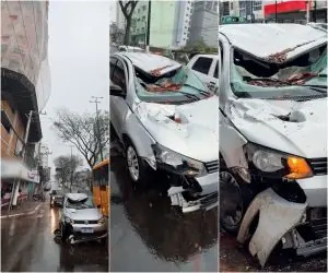 Ventos de quase 90km/h provocam destruição em Chapecó e deixam dois feridos