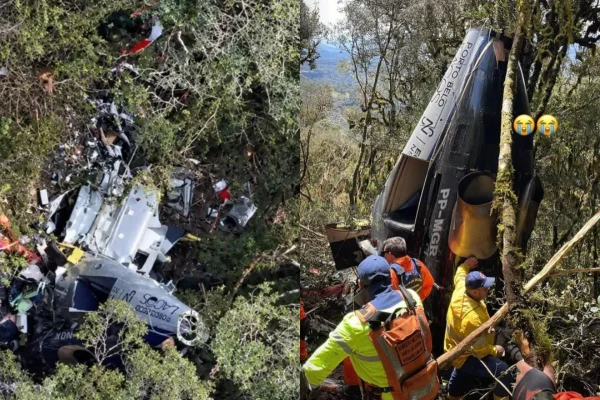 Polícia Científica mobiliza equipe com scanner 3D e drones para periciar queda de helicóptero em Urubici