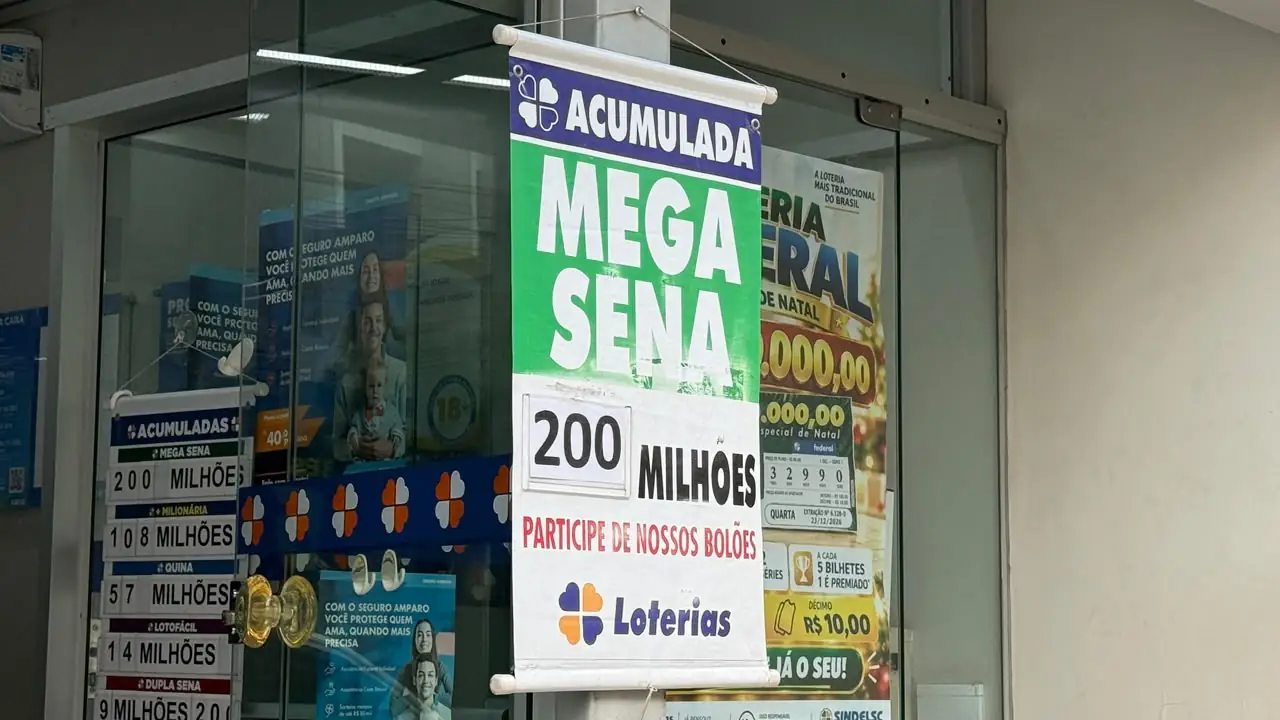 Mega-Sena acumula e prêmio pode chegar a R$ 200 milhões nesta quinta (22)