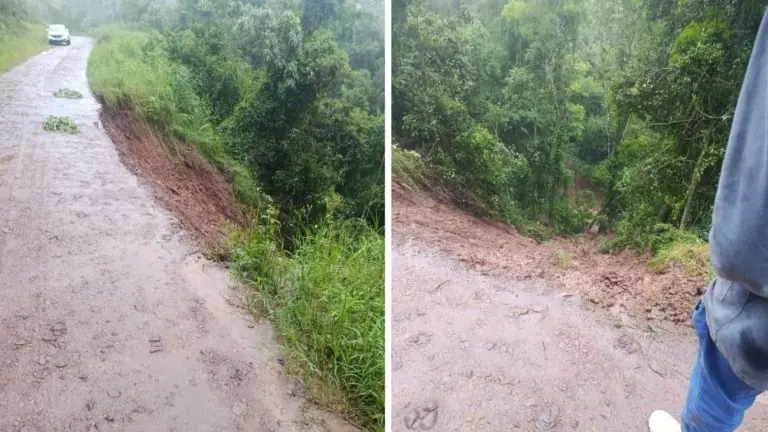 Deslizamentos de terra interditam estradas e São José do Cedro prepara decreto de emergência