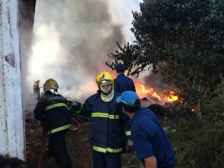 Incêndio atinge depósito de recicláveis
