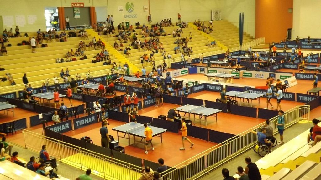 Campeonato Brasileiro de Tênis de Mesa iniciou na manhã de hoje em Joaçaba