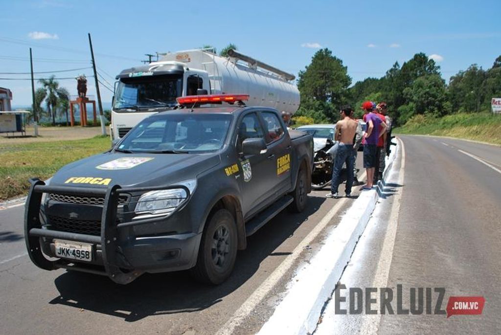 Acidente em Joaçaba envolve viatura da Força Nacional