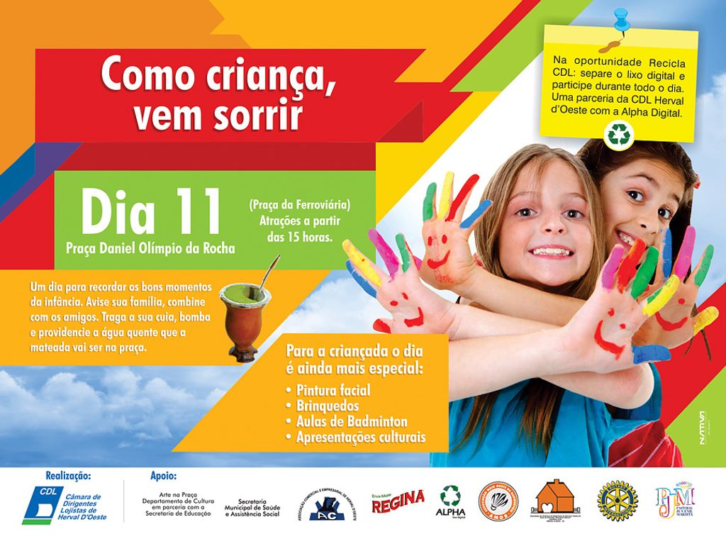 CDL/Herval d´Oeste promove evento para as crianças neste sábado