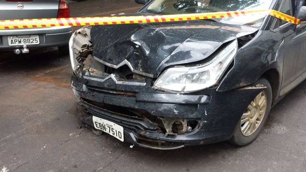 Três feridos em acidente no centro de Joaçaba