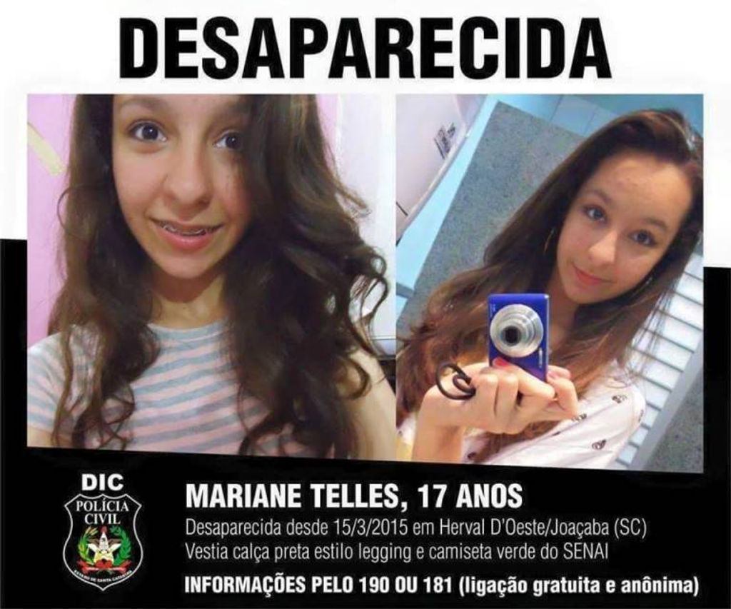 Desaparecimento de Mariane completa uma semana
