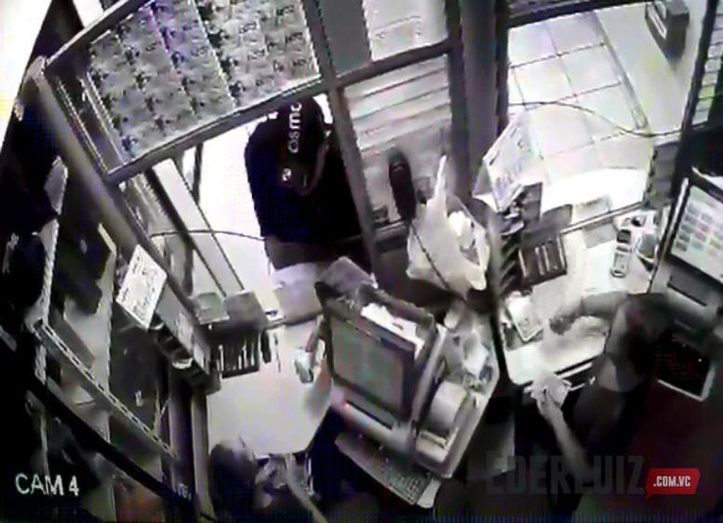 Imagens mostram assalto a lotérica em Luzerna