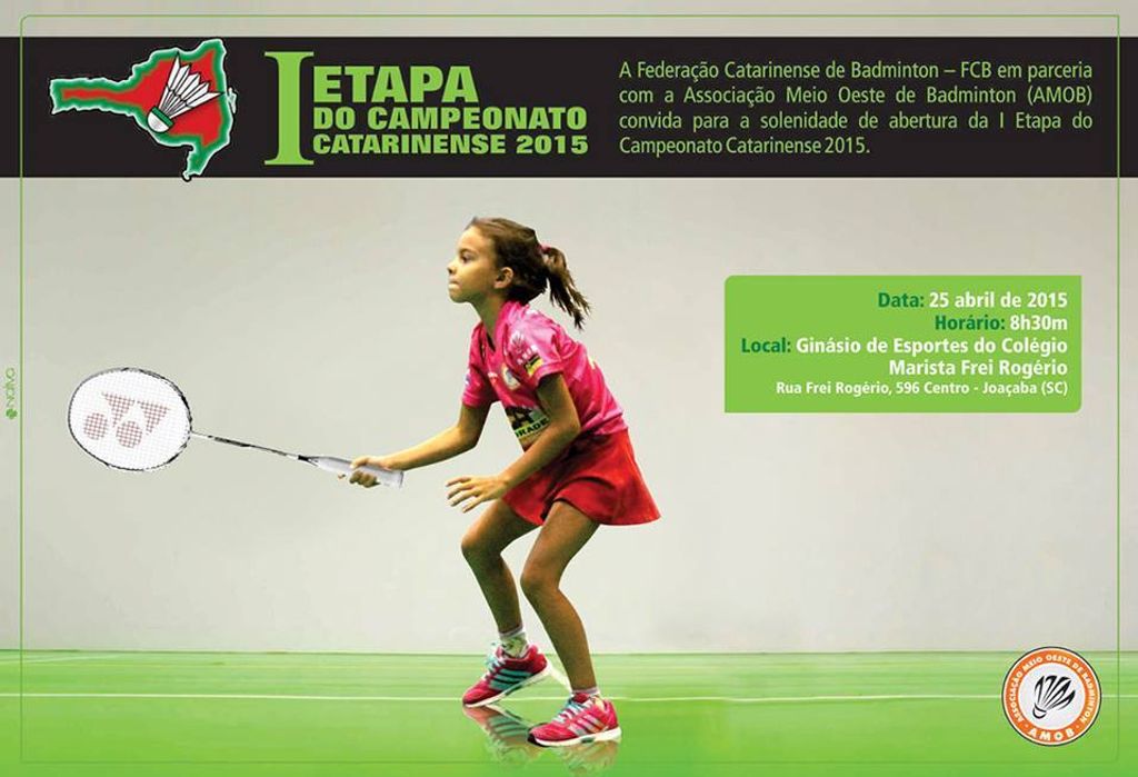 Etapa do Campeonato Estadual de Badminton acontece no fim de semana em Joaçaba