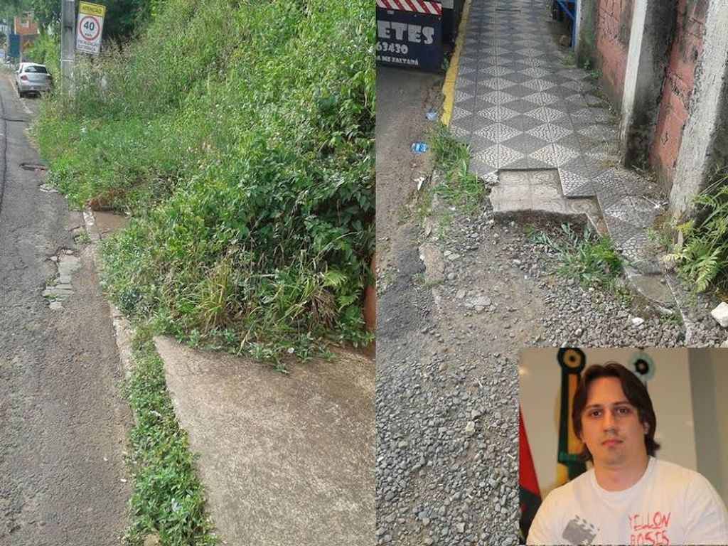 Calçadas em péssimas condições no Santa Tereza