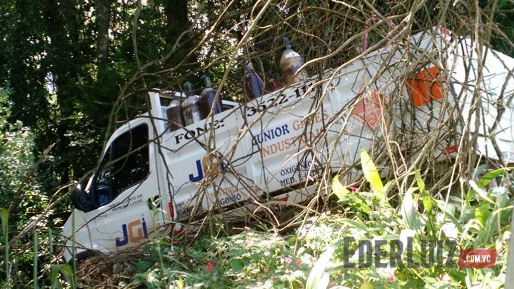 Caminhão desgovernado desce ladeira e bate contra árvores em Joaçaba