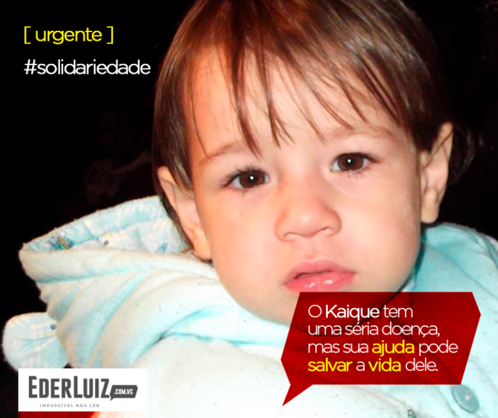 Criança de Catanduvas precisa de doação de sangue urgente