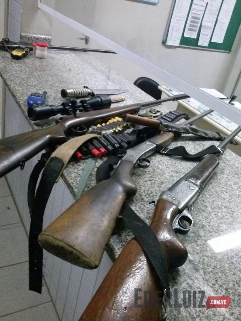 PM Ambiental localiza caça, armas de fogo e prende seis pessoas