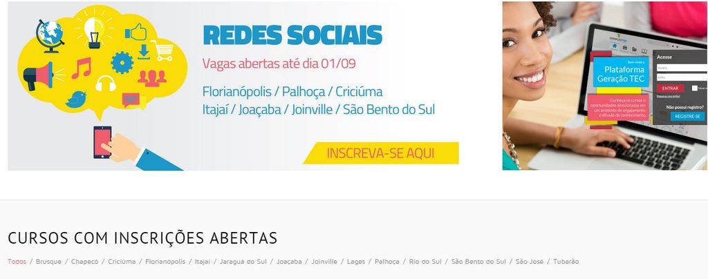 Curso sobre redes sociais será oferecido gratuitamente em Joaçaba