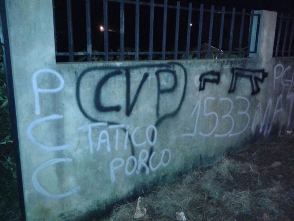 Ameaças são escritas contra a PM após operação no bairro Nossa Senhora de Lourdes