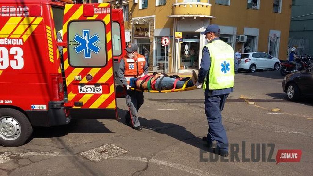 Acidente causa ferimentos em uma mulher no centro de Joaçaba