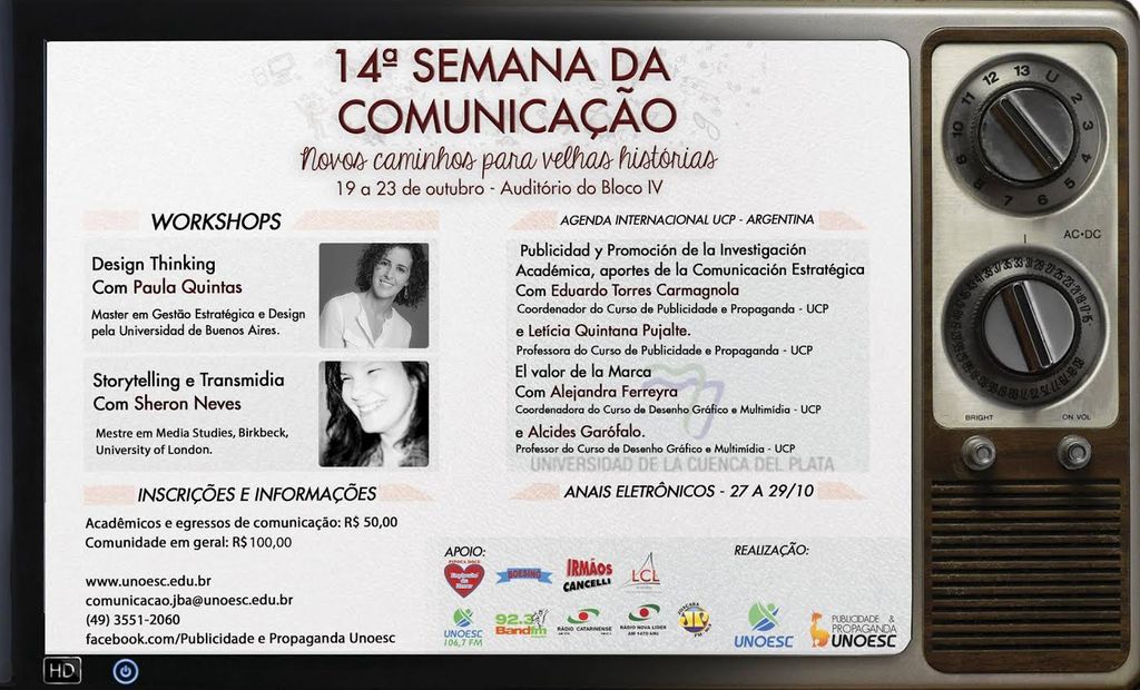 14ª Semana da Comunicação inicia na segunda-feira, 19