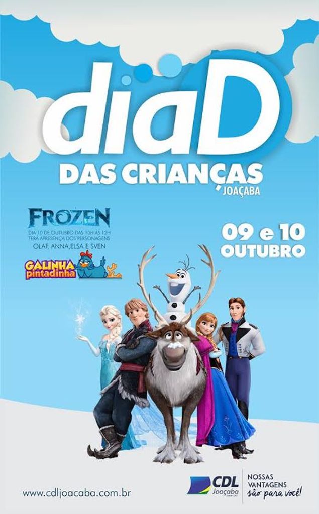 Dia das Crianças em Joaçaba terá dois dias D e personagens do filme Frozen