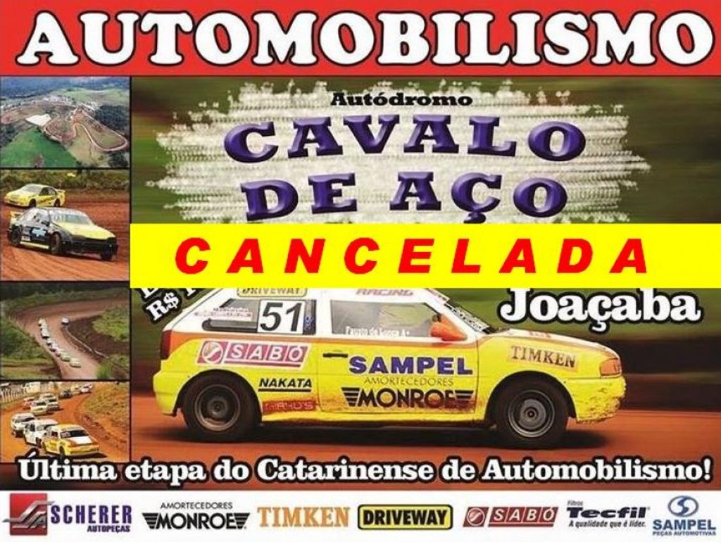 10ª etapa do Campeonato Catarinense de Automobilismo é cancelada