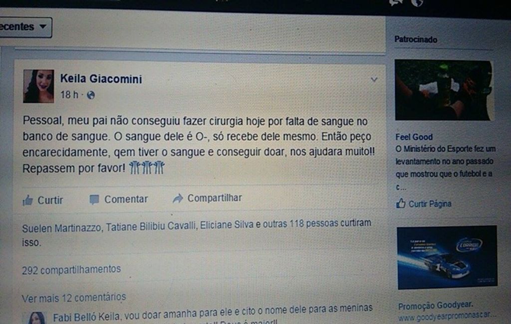 Hemosc de Joaçaba esclarece falta de sangue O- negativo